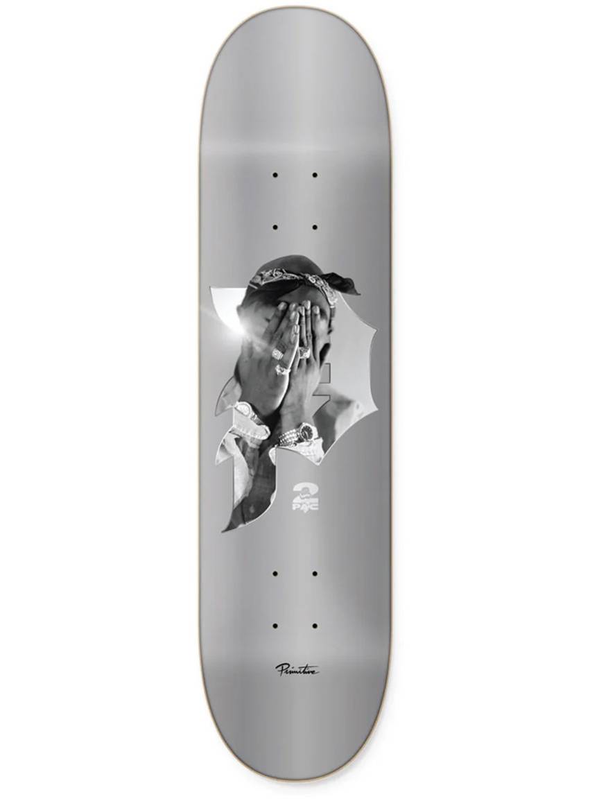 Primitive Skateboard Deck Tupac Brilliance Silver Foil